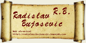 Radislav Bujošević vizit kartica